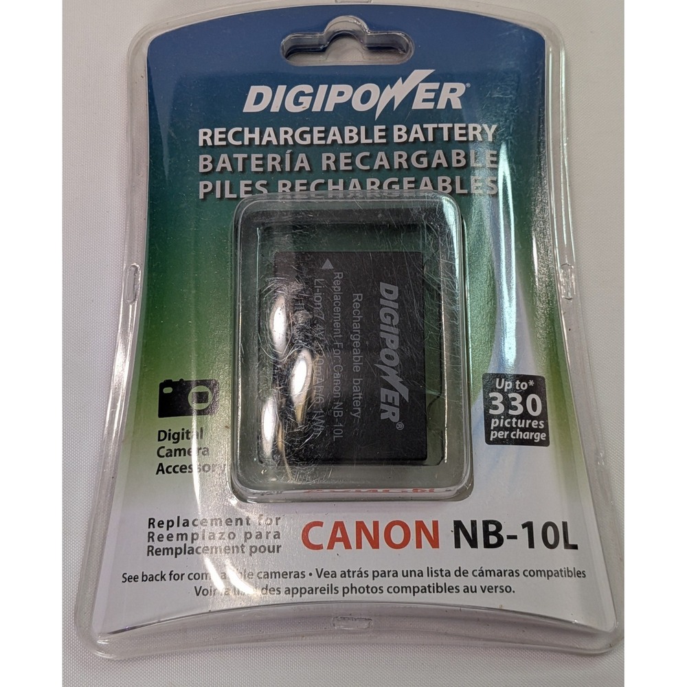 Digipower Rechargeable Battery Canon NB-10L Replacement Black New 820mAh 7.4V